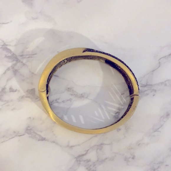 Bracelet bundle brass bracelets Aqua & purple stone detail aqua brass cuff - Picture 6 of 6